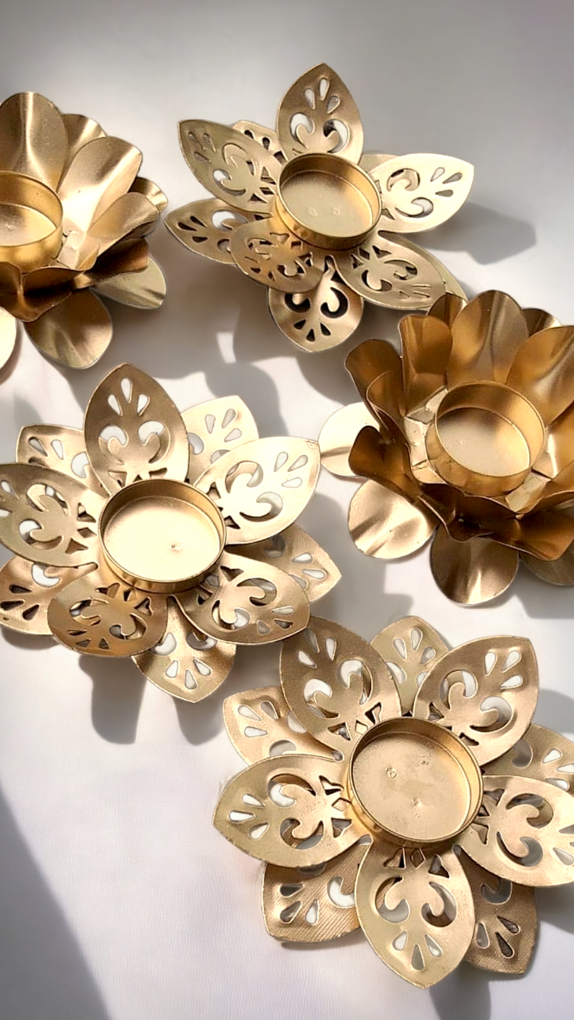 Metal Gold Finished Candle Holder