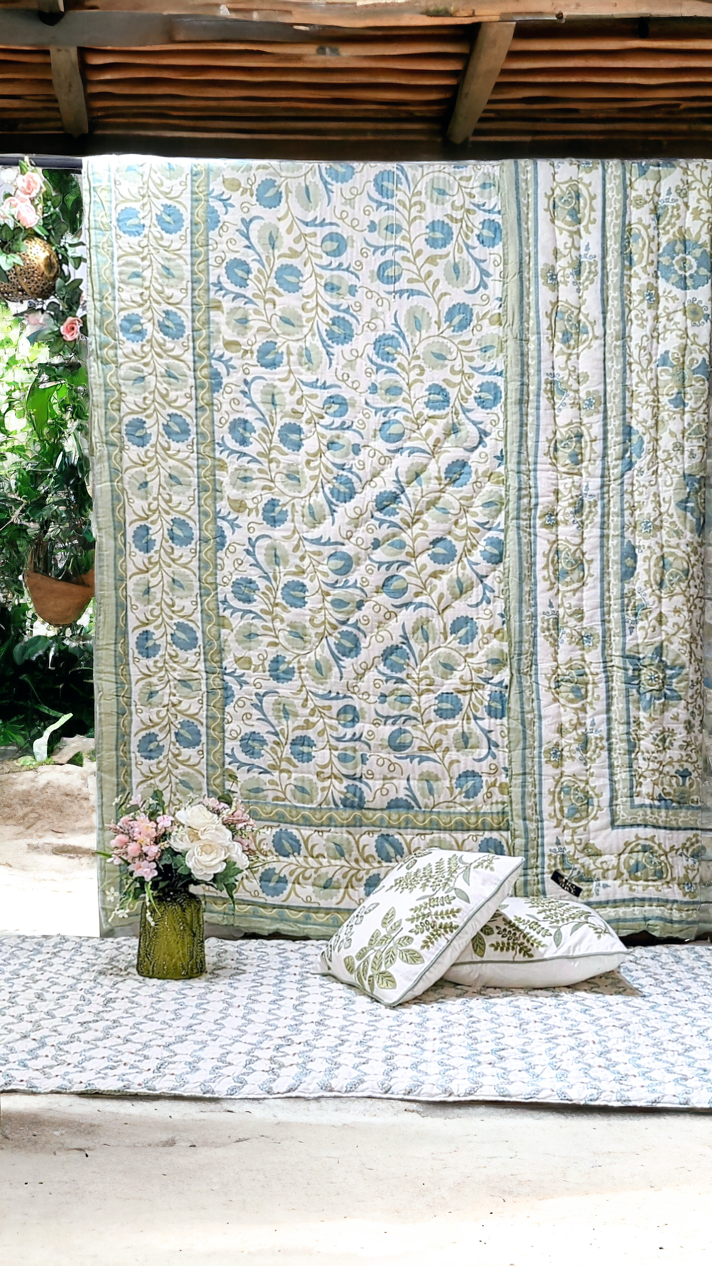 Reversible Olive Hives Comforter Set