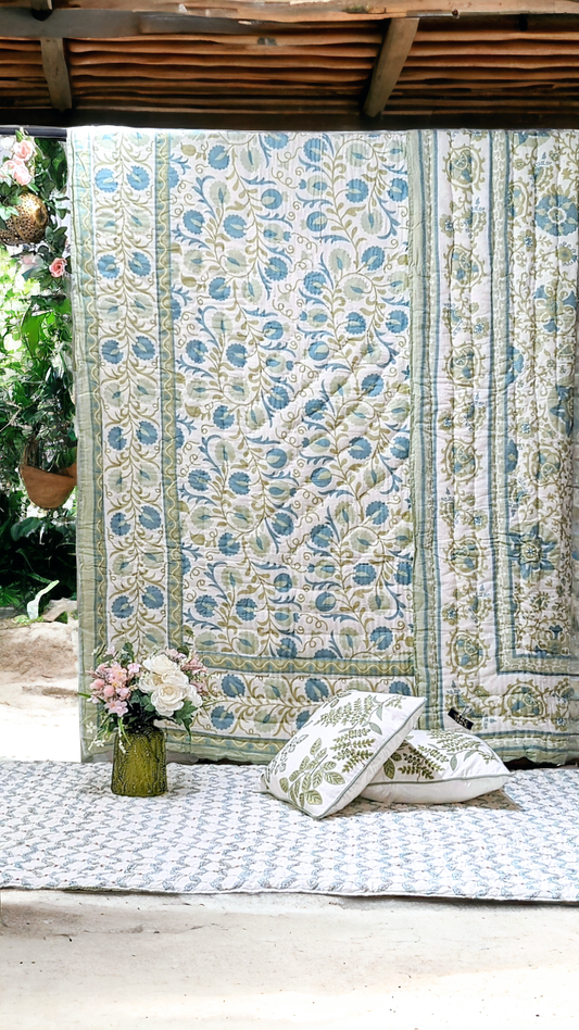 Reversible Olive Hives Comforter Set